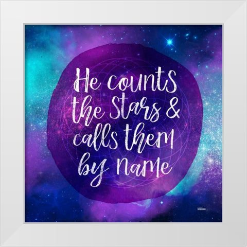 Counting Stars White Modern Wood Framed Art Print by Louise, Gigi