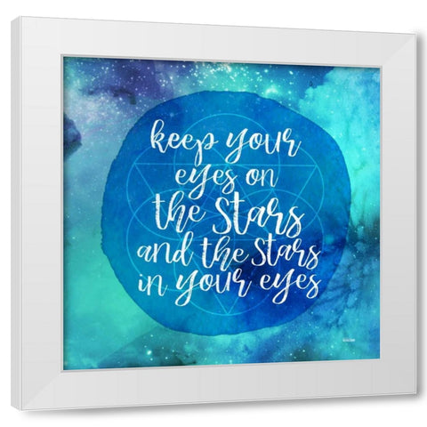 Starry Eyes White Modern Wood Framed Art Print by Louise, Gigi