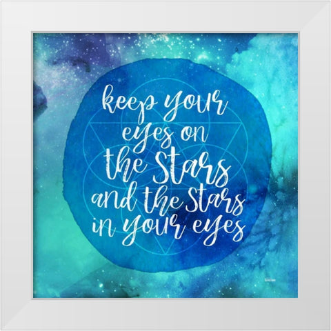 Starry Eyes White Modern Wood Framed Art Print by Louise, Gigi