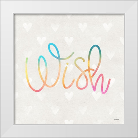 Wish White Modern Wood Framed Art Print by Louise, Gigi