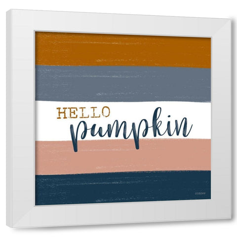 Hello Pumpkin White Modern Wood Framed Art Print by Louise, Gigi