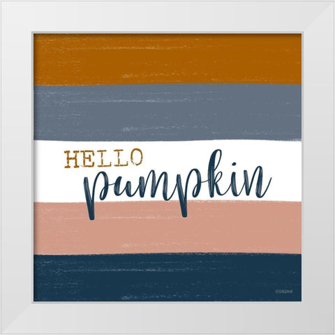 Hello Pumpkin White Modern Wood Framed Art Print by Louise, Gigi