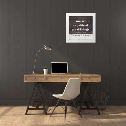 Great Things White Modern Wood Framed Art Print by Louise, Gigi