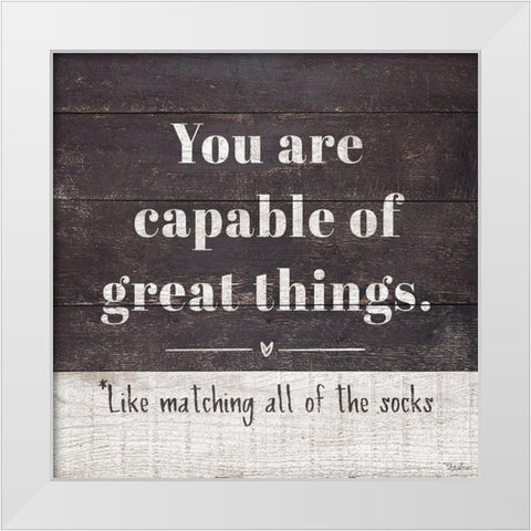 Great Things White Modern Wood Framed Art Print by Louise, Gigi