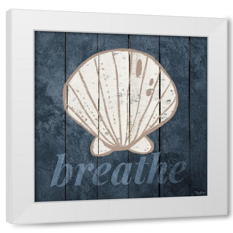 Breathe Shell White Modern Wood Framed Art Print by Louise, Gigi
