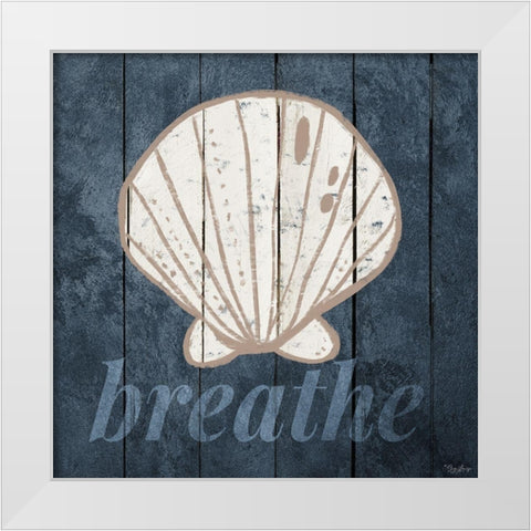 Breathe Shell White Modern Wood Framed Art Print by Louise, Gigi