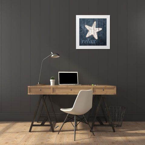 Relax Star White Modern Wood Framed Art Print by Louise, Gigi