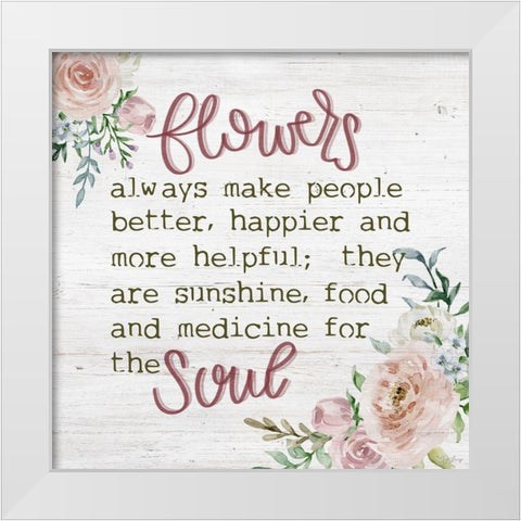 Flowers Better White Modern Wood Framed Art Print by Louise, Gigi