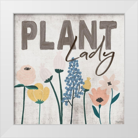 Plant Lady White Modern Wood Framed Art Print by Louise, Gigi