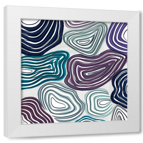 Purple Geodes White Modern Wood Framed Art Print by Louise, Gigi