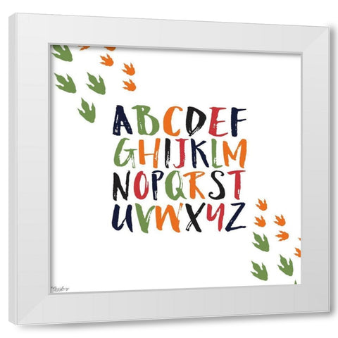 Dinosaur Alphabet White Modern Wood Framed Art Print by Louise, Gigi