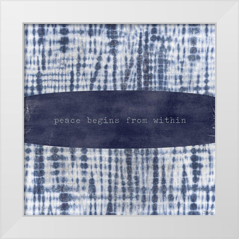 Peace Begins White Modern Wood Framed Art Print by Louise, Gigi