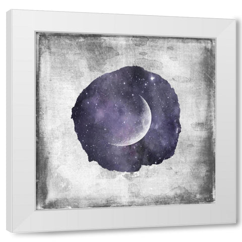 Purple Crescent Moon White Modern Wood Framed Art Print by Louise, Gigi