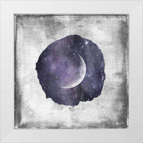 Purple Crescent Moon White Modern Wood Framed Art Print by Louise, Gigi