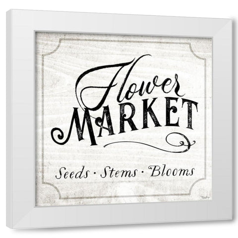Flower Market White Modern Wood Framed Art Print by Louise, Gigi