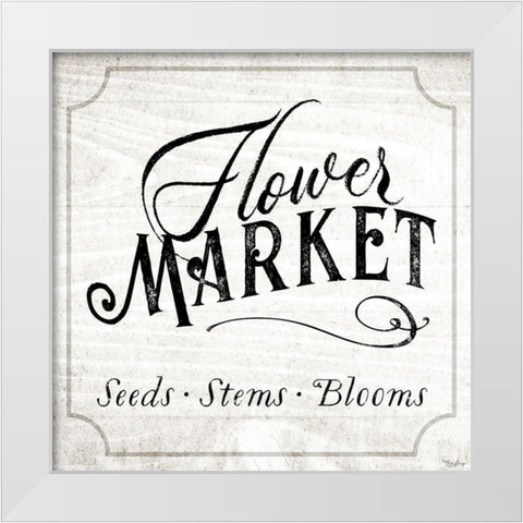 Flower Market White Modern Wood Framed Art Print by Louise, Gigi