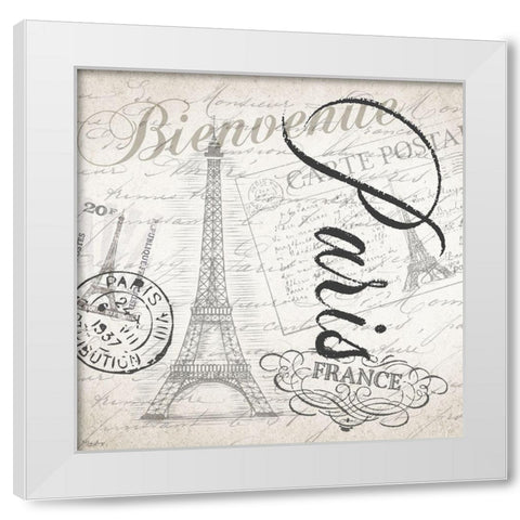 Paris Post White Modern Wood Framed Art Print by Louise, Gigi