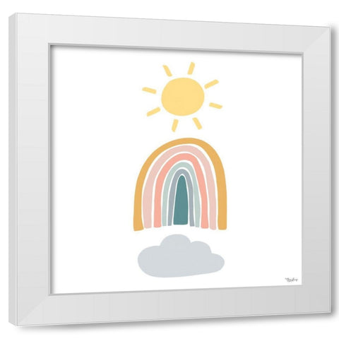 Rainbow Sunshine White Modern Wood Framed Art Print by Louise, Gigi