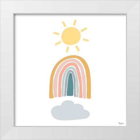 Rainbow Sunshine White Modern Wood Framed Art Print by Louise, Gigi