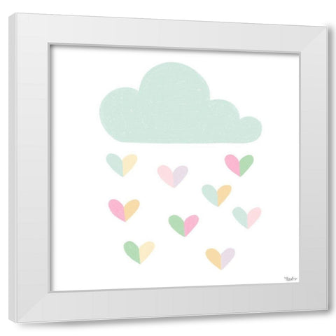 Cloud Hearts White Modern Wood Framed Art Print by Louise, Gigi