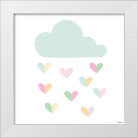 Cloud Hearts White Modern Wood Framed Art Print by Louise, Gigi