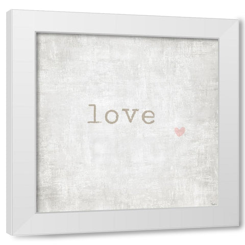 Love Heart White Modern Wood Framed Art Print by Louise, Gigi
