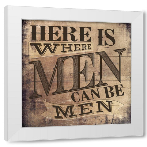Men Can Be White Modern Wood Framed Art Print by Louise, Gigi