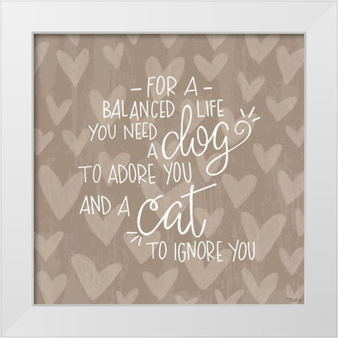 Dog Cat White Modern Wood Framed Art Print by Louise, Gigi