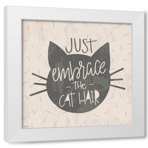 Embrace Cat Hair White Modern Wood Framed Art Print by Louise, Gigi