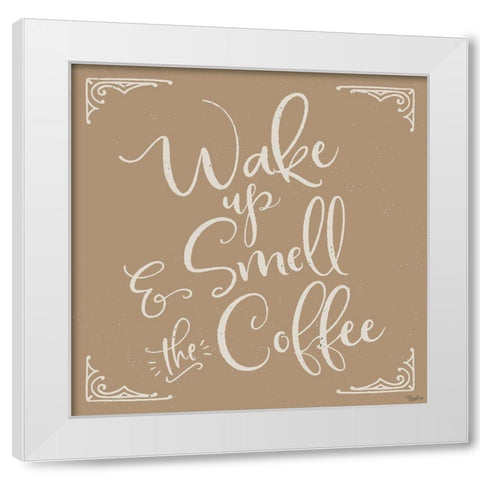 Smell The Coffee White Modern Wood Framed Art Print by Louise, Gigi