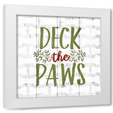 Deck Paws White Modern Wood Framed Art Print by Louise, Gigi