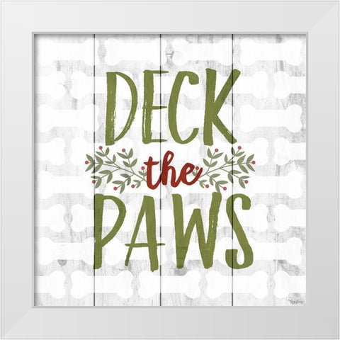 Deck Paws White Modern Wood Framed Art Print by Louise, Gigi