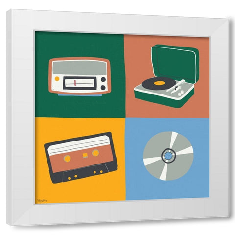 Music Stuff White Modern Wood Framed Art Print by Louise, Gigi