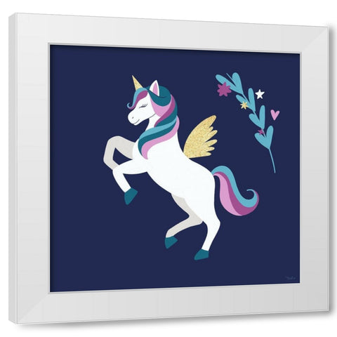 Unicorn Right White Modern Wood Framed Art Print by Louise, Gigi