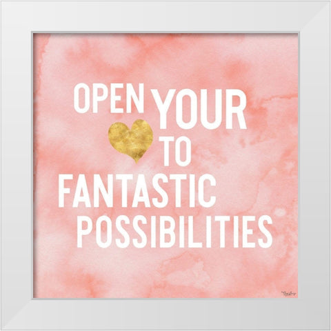 Open Heart White Modern Wood Framed Art Print by Louise, Gigi