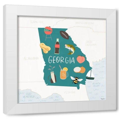 Georgia Icons White Modern Wood Framed Art Print by Louise, Gigi