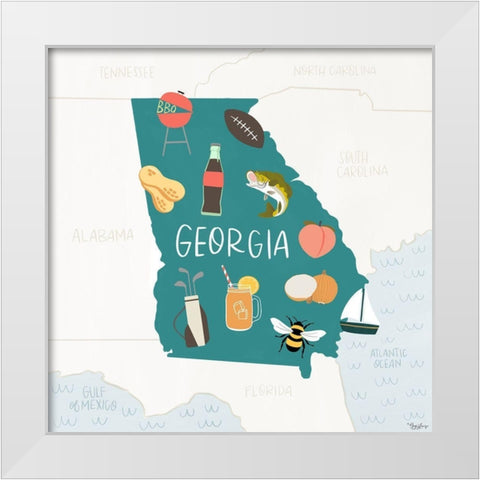 Georgia Icons White Modern Wood Framed Art Print by Louise, Gigi