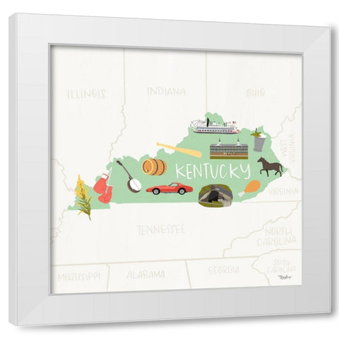 Kentucky White Modern Wood Framed Art Print by Louise, Gigi