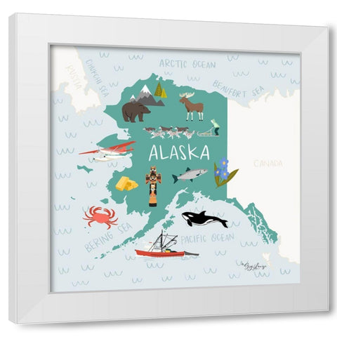 Alaska White Modern Wood Framed Art Print by Louise, Gigi