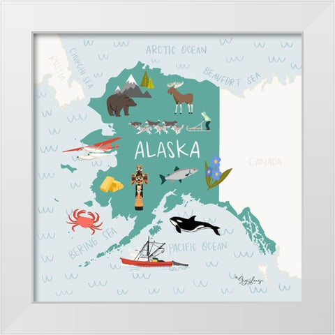 Alaska White Modern Wood Framed Art Print by Louise, Gigi