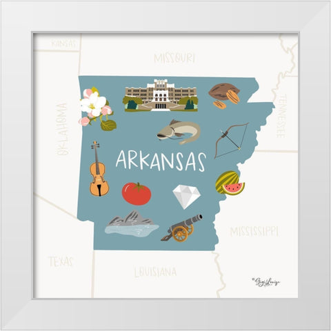 Arkansas White Modern Wood Framed Art Print by Louise, Gigi