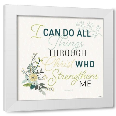 She Strength White Modern Wood Framed Art Print by Louise, Gigi