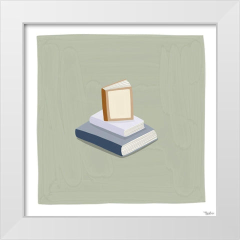 Books White Modern Wood Framed Art Print by Louise, Gigi