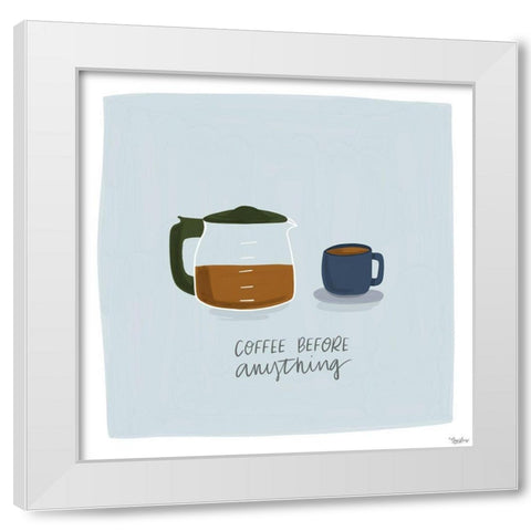 Coffee White Modern Wood Framed Art Print by Louise, Gigi