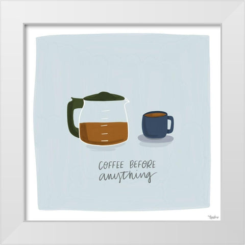 Coffee White Modern Wood Framed Art Print by Louise, Gigi