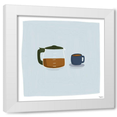 Coffee White Modern Wood Framed Art Print by Louise, Gigi