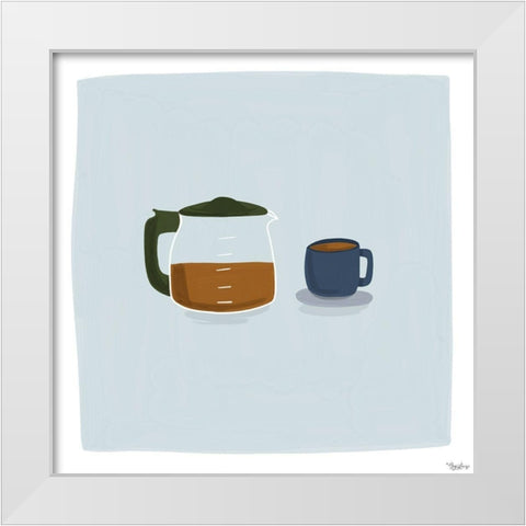 Coffee White Modern Wood Framed Art Print by Louise, Gigi