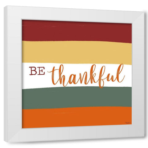 Be Thankful White Modern Wood Framed Art Print by Louise, Gigi