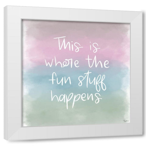 Fun Stuff Watercolor White Modern Wood Framed Art Print by Louise, Gigi