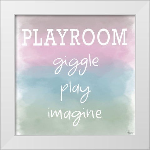 Giggle Play Watercolor White Modern Wood Framed Art Print by Louise, Gigi